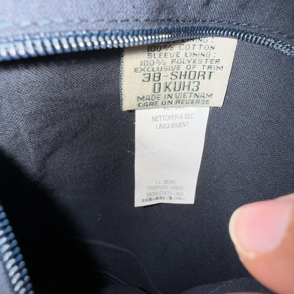 LL Bean Mens Blazer 38S Suit Jacket Sports‎ Coat  0KUH3 Navy Blue